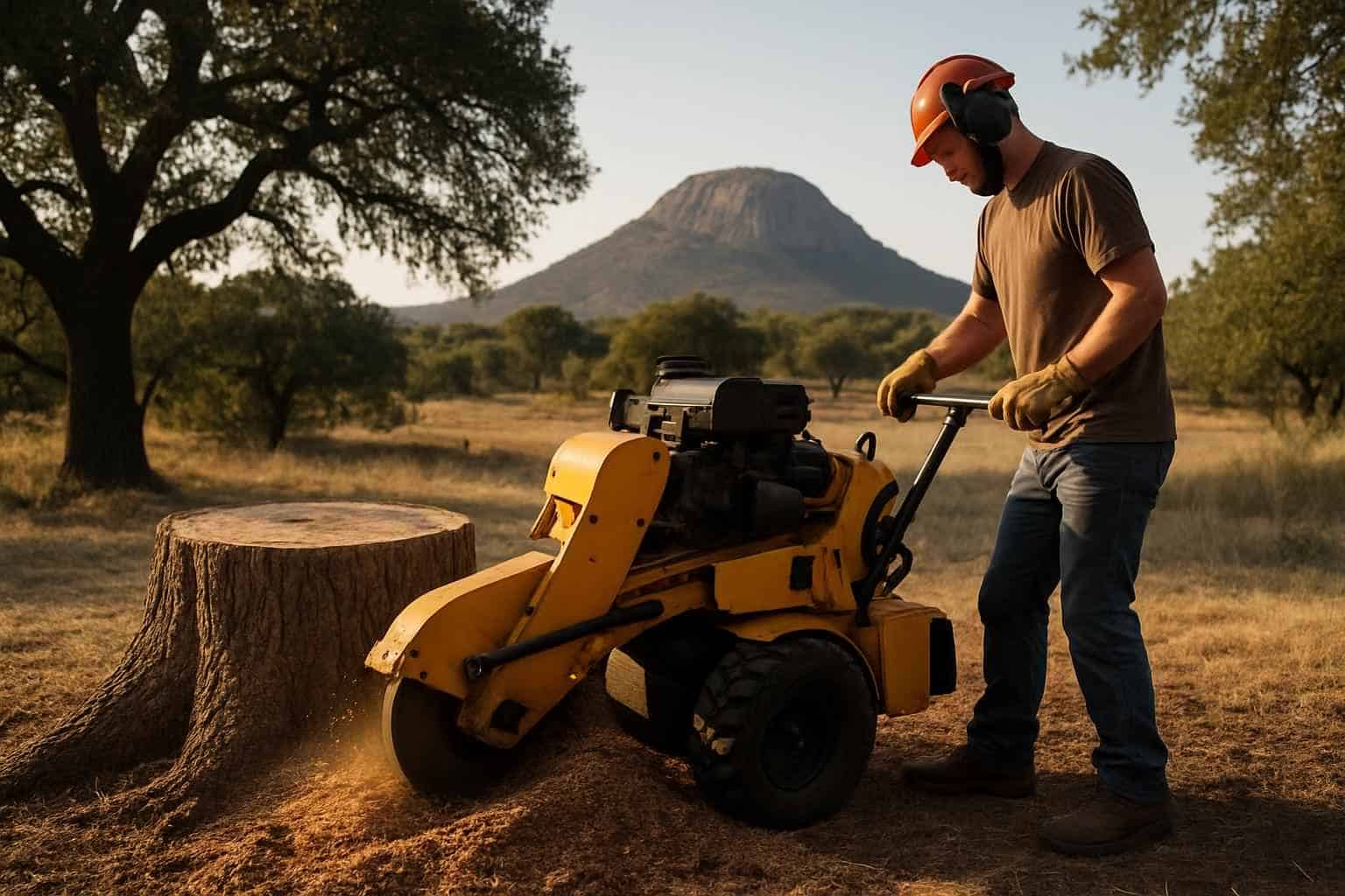 Oak Stump Removal in Round Mountain Texas