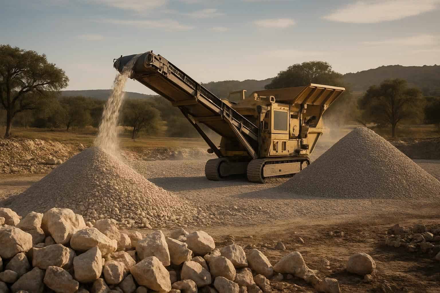 On Site Rock Crushing in Cypress Mill Texas