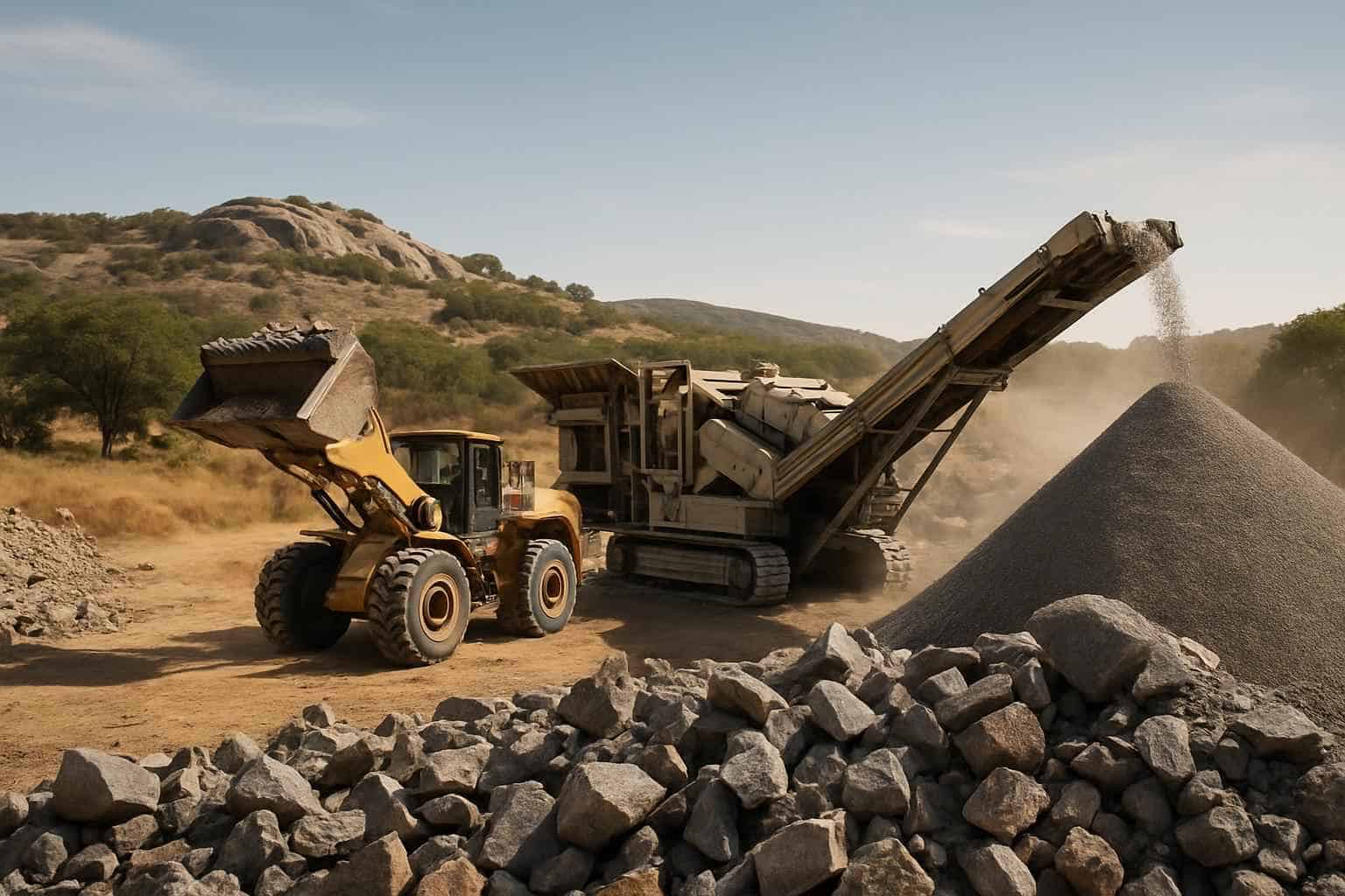 On Site Rock Crushing in Granite Shoals Texas