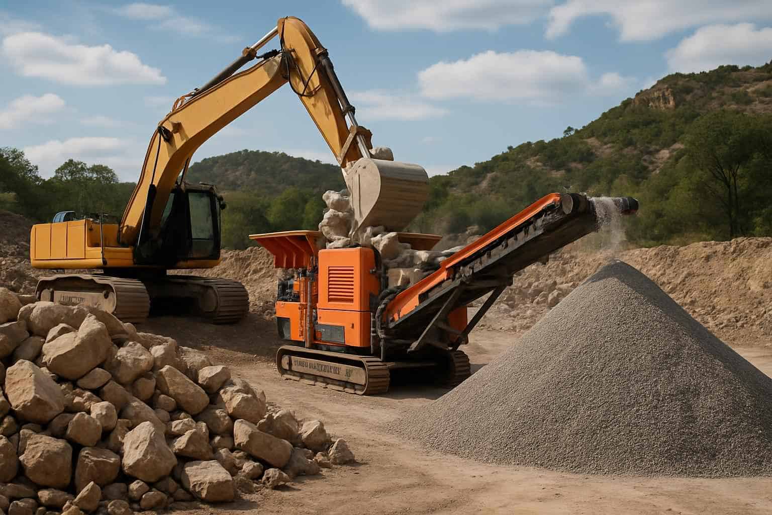 On Site Rock Crushing in Horseshoe Bay Texas