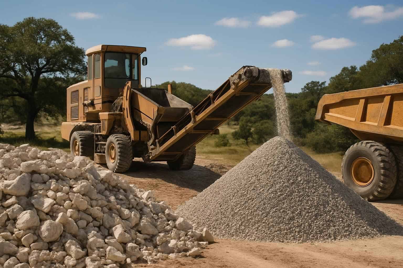 On Site Rock Crushing in Hunt Texas