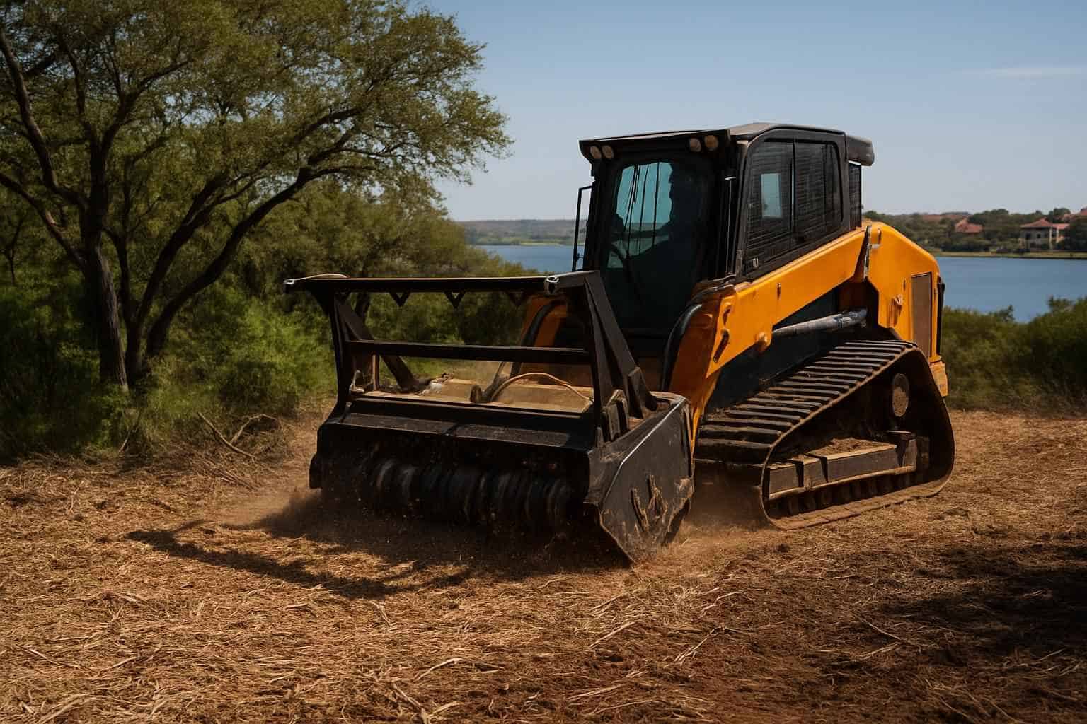 One Pass Mulching in Horseshoe Bay Texas