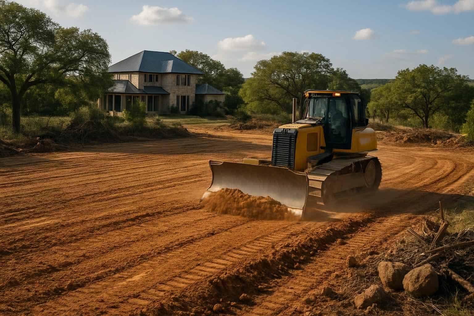 Pad Site Clearing in Round Mountain Texas