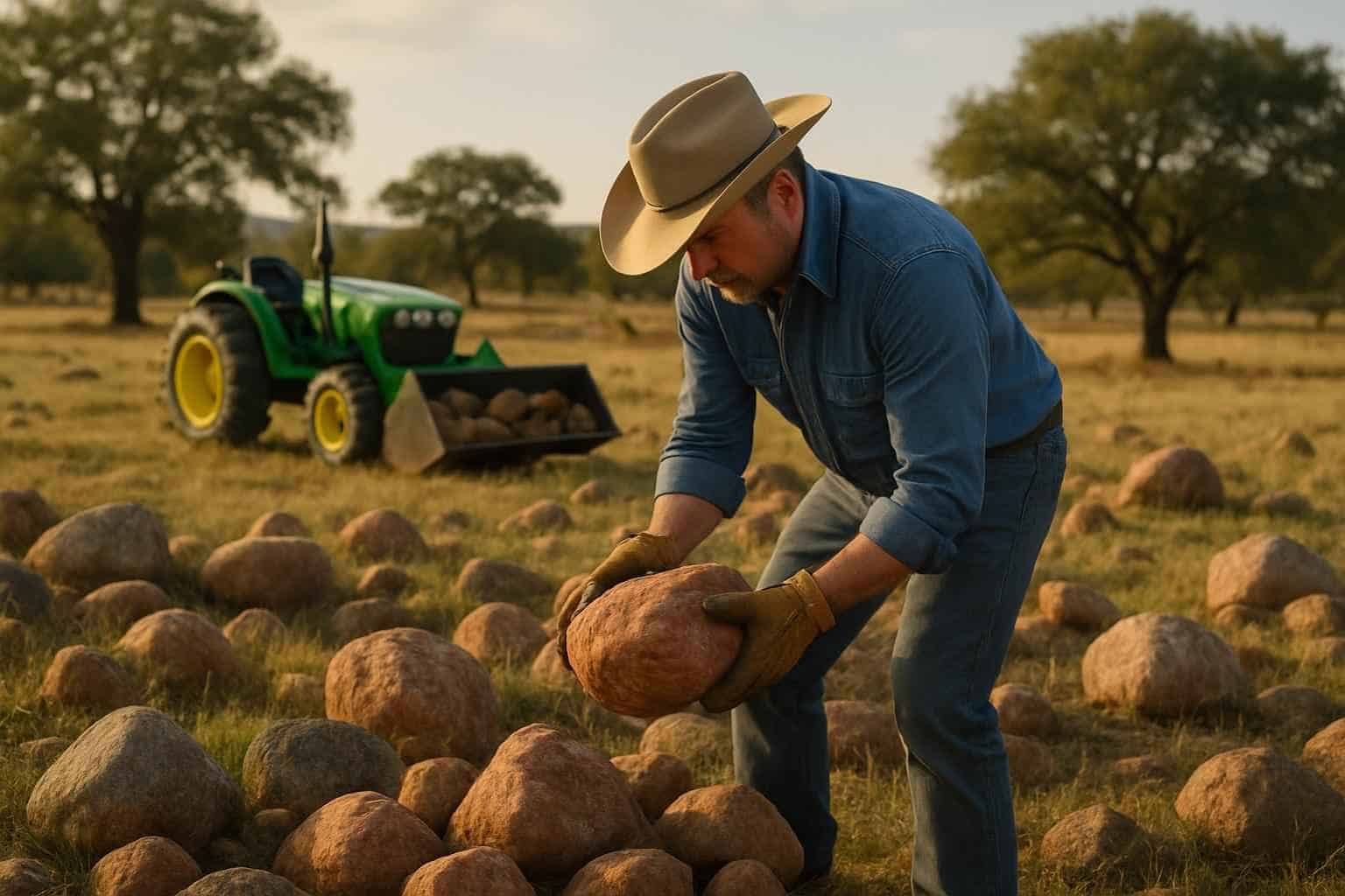 Pasture Rock Picking in Llano Texas