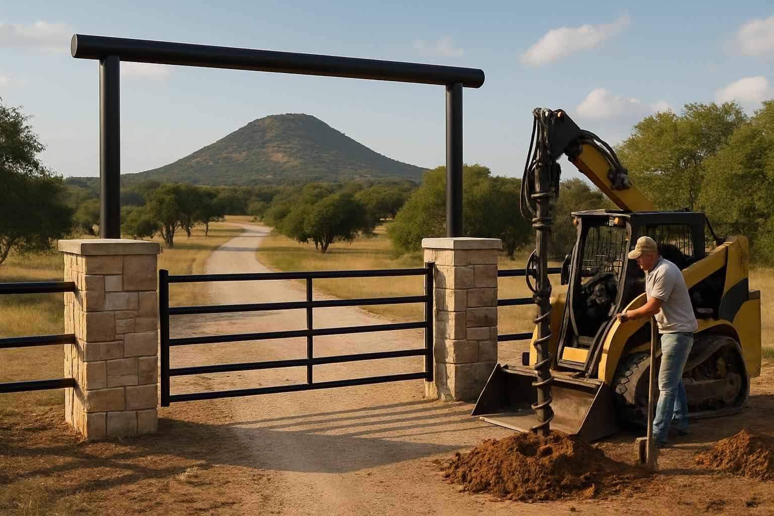 Pipe Entrance Construction in Round Mountain Texas