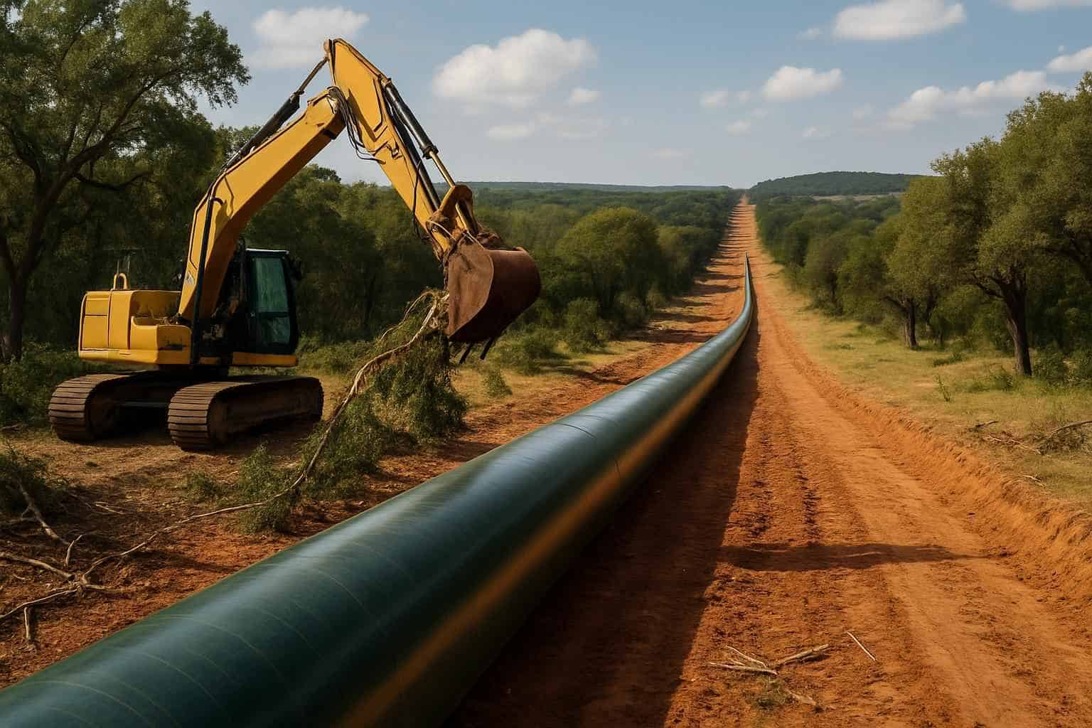 Pipeline ROW Clearing in Cypress Mill Texas