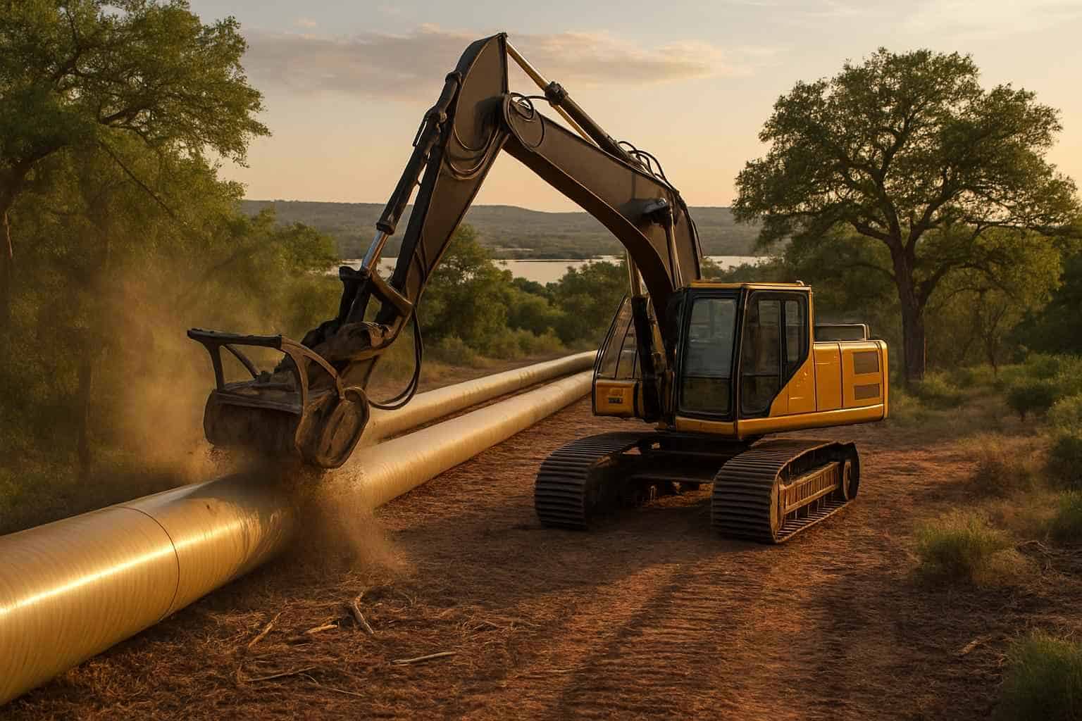 Pipeline ROW Clearing in Granite Shoals Texas