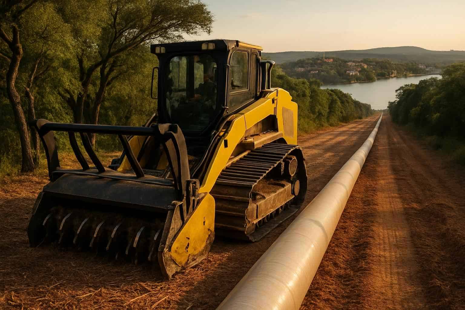 Pipeline ROW Clearing in Horseshoe Bay Texas