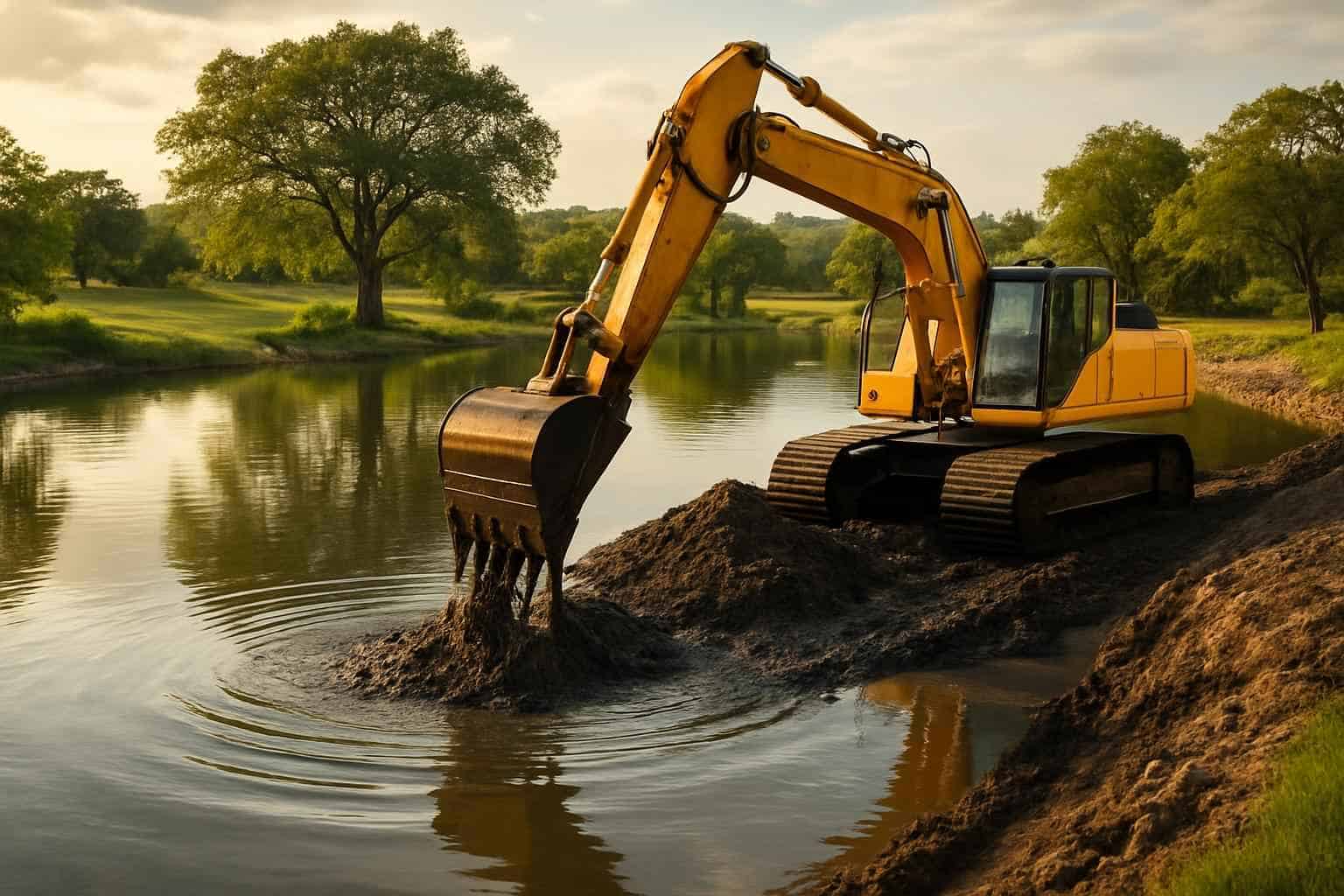 Pond Dredging and Silt Removal in Boerne Texas
