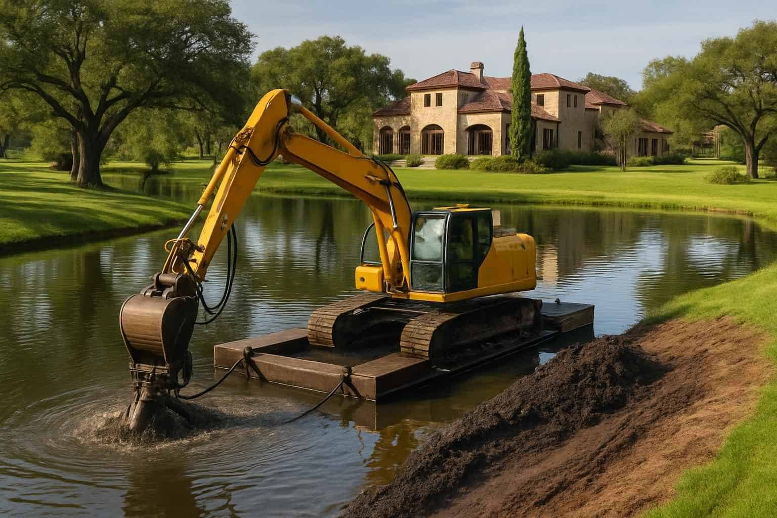 Pond Dredging and Silt Removal in Cypress Mill Texas