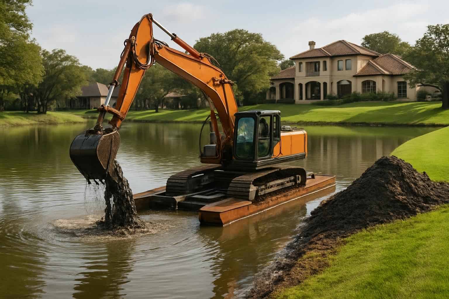 Pond Dredging and Silt Removal in Horseshoe Bay Texas