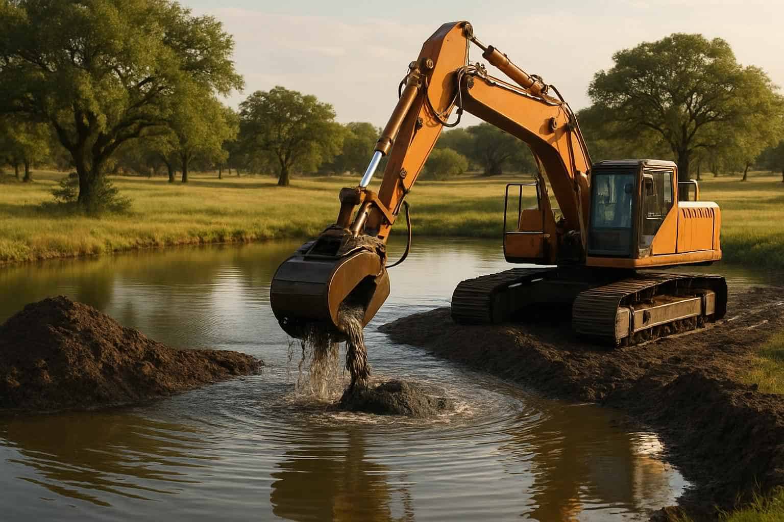Pond Dredging and Silt Removal in Llano Texas