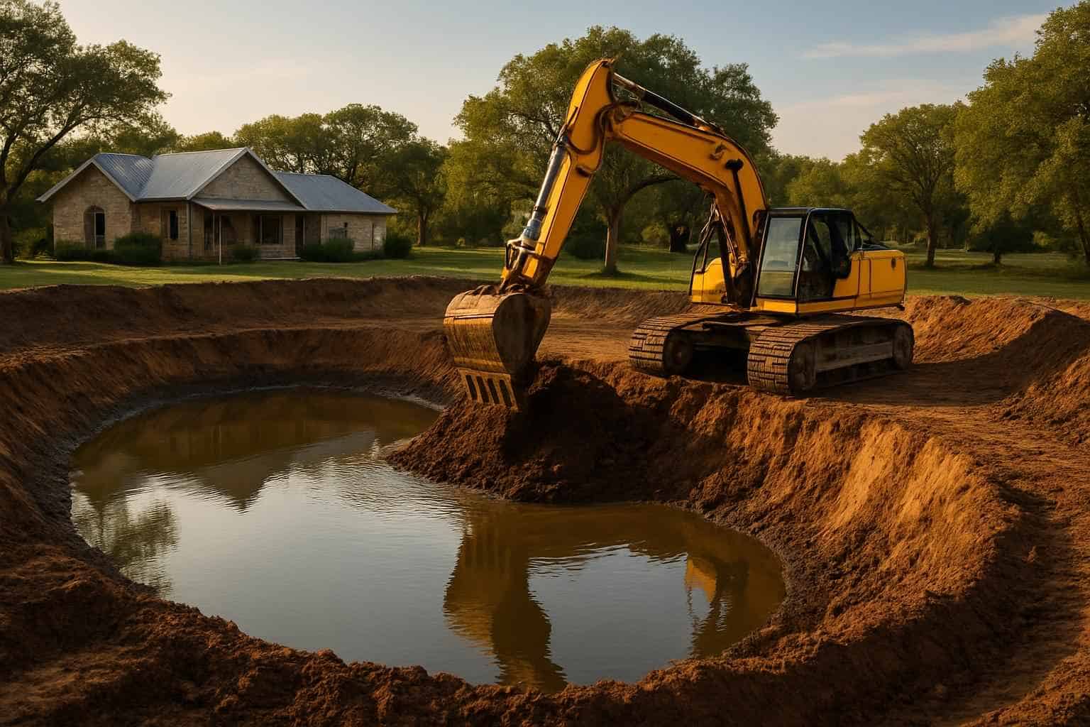 Pond Excavation in Granite Shoals Texas