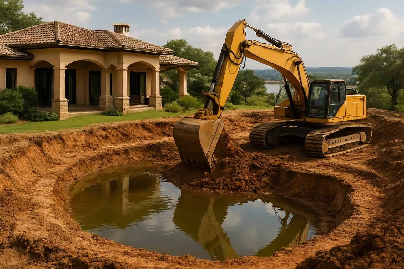 Pond Excavation in Horseshoe Bay Texas