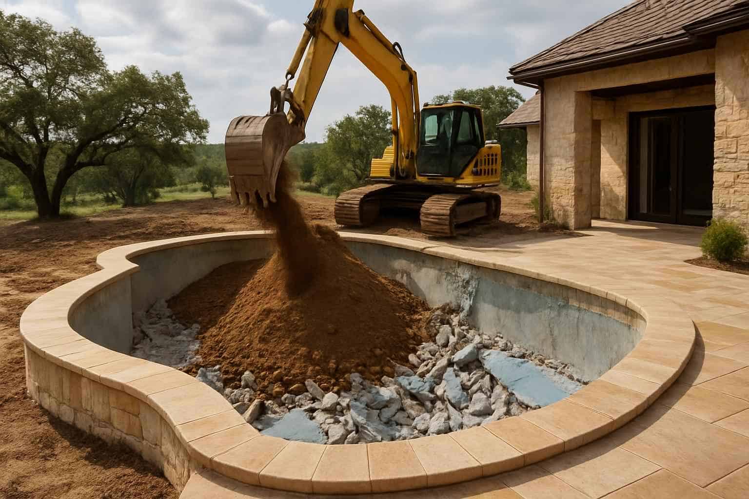 Pool Demolition and Fill in Llano Texas