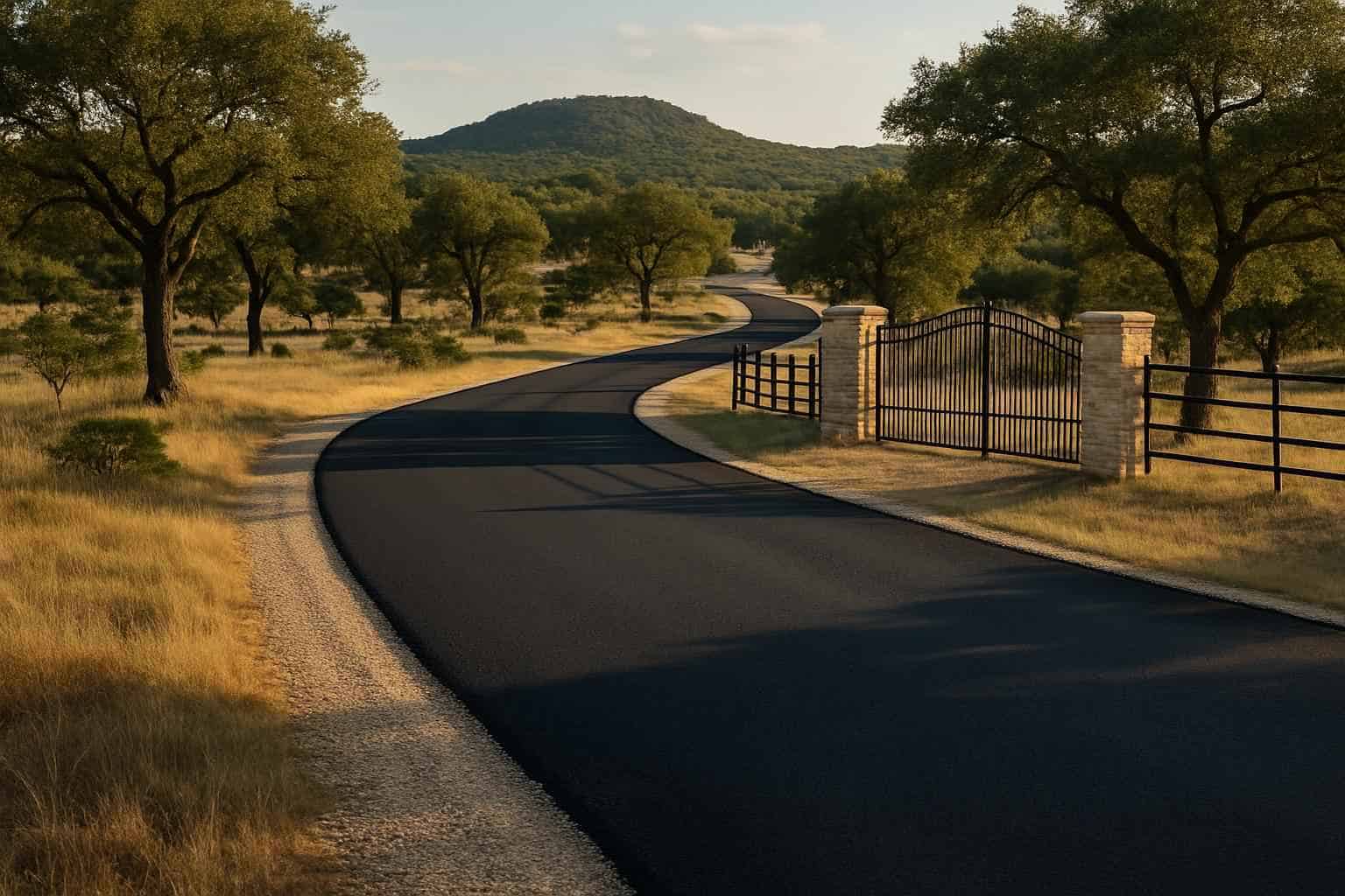 Ranch Road Chip Seal in Round Mountain Texas