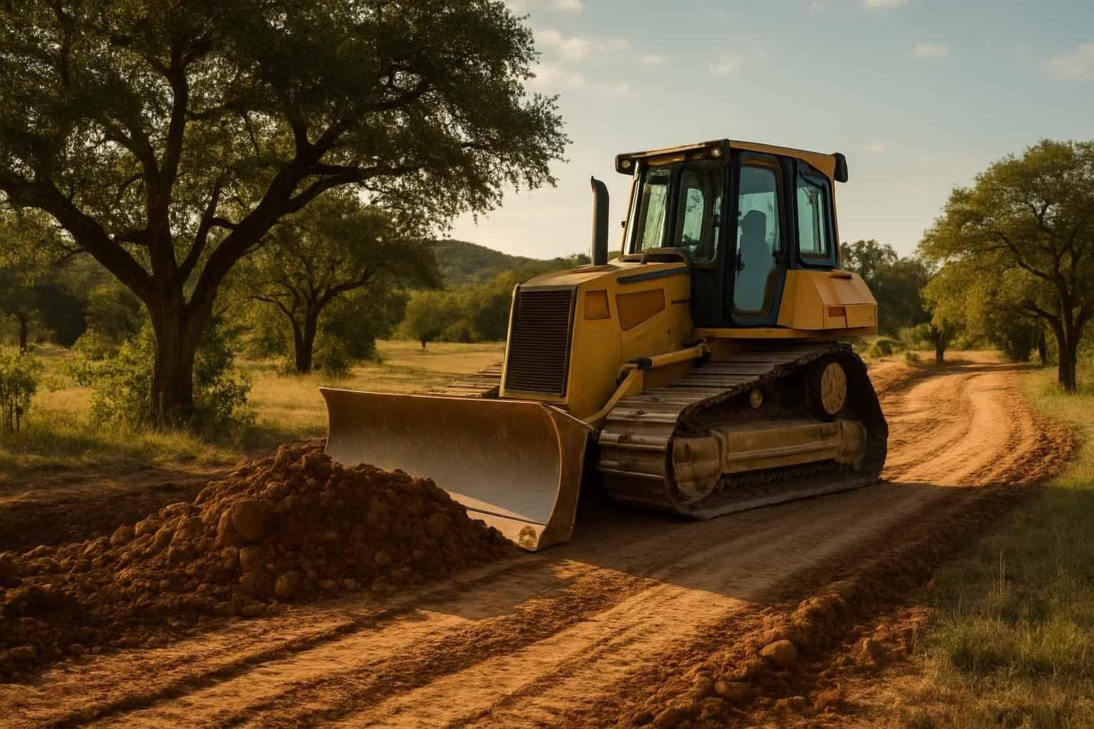 Ranch Road Clearing in Round Mountain Texas