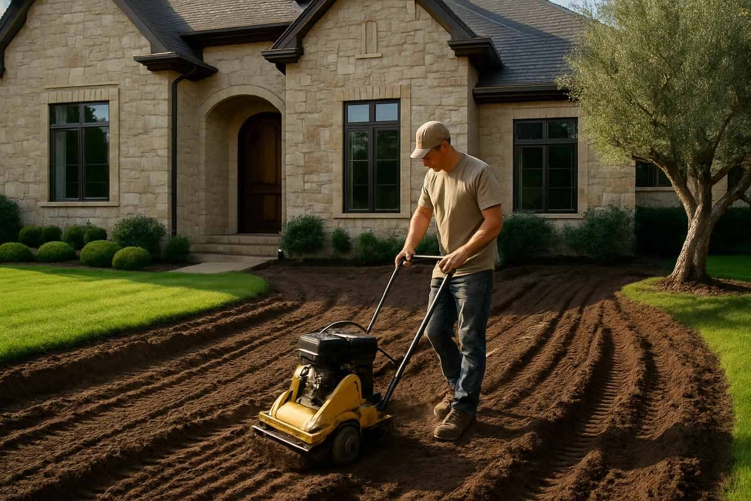 Regrading for Drainage in Boerne Texas