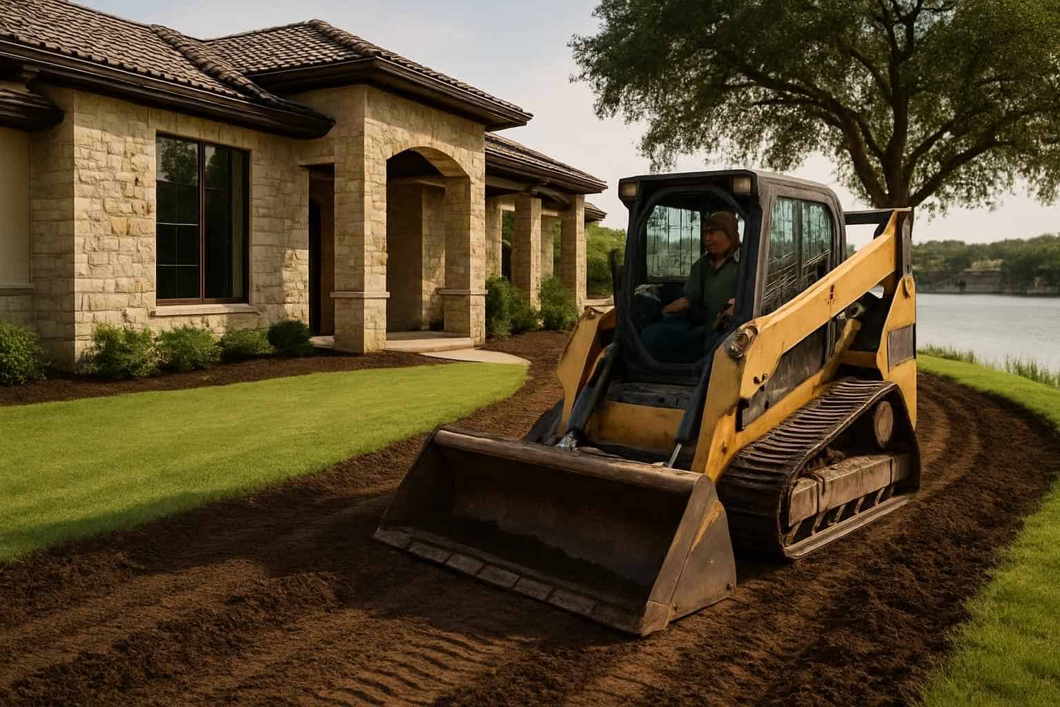 Regrading for Drainage in Granite Shoals Texas