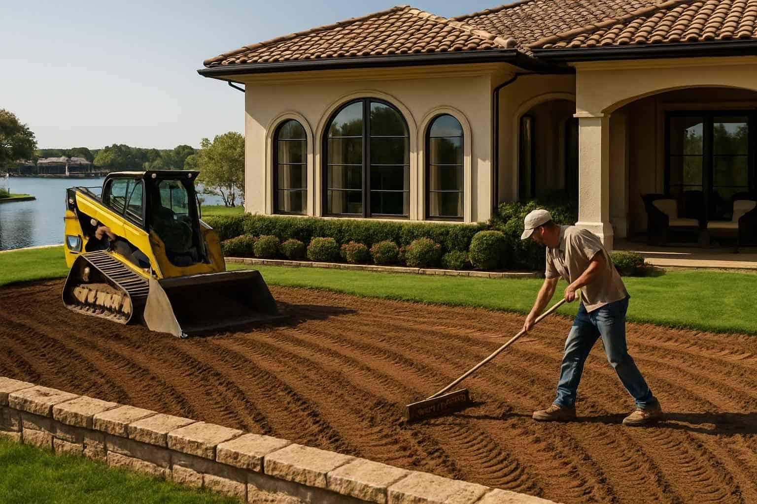 Regrading For Drainage In Horseshoe Bay Texas