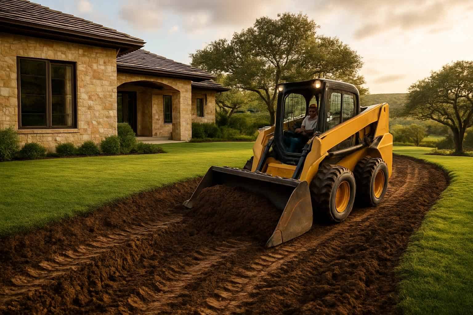 Regrading for Drainage in Hunt Texas