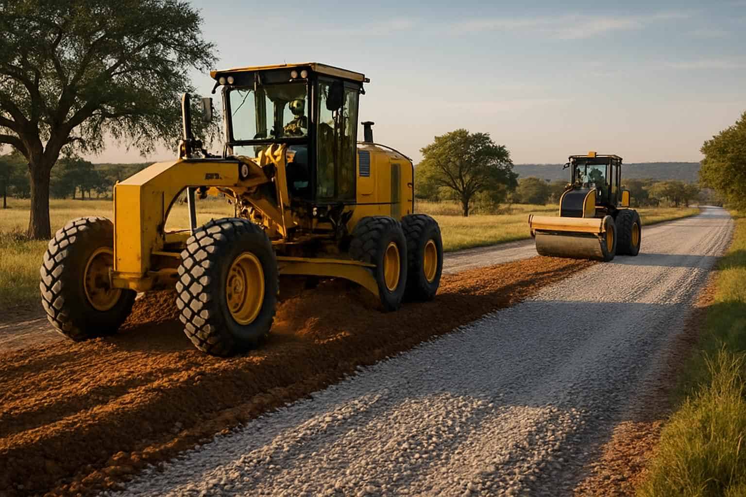 Road Grading and Compaction in Cypress Mill Texas