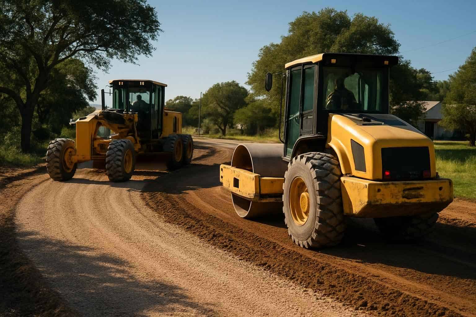 Road Grading and Compaction in Granite Shoals Texas