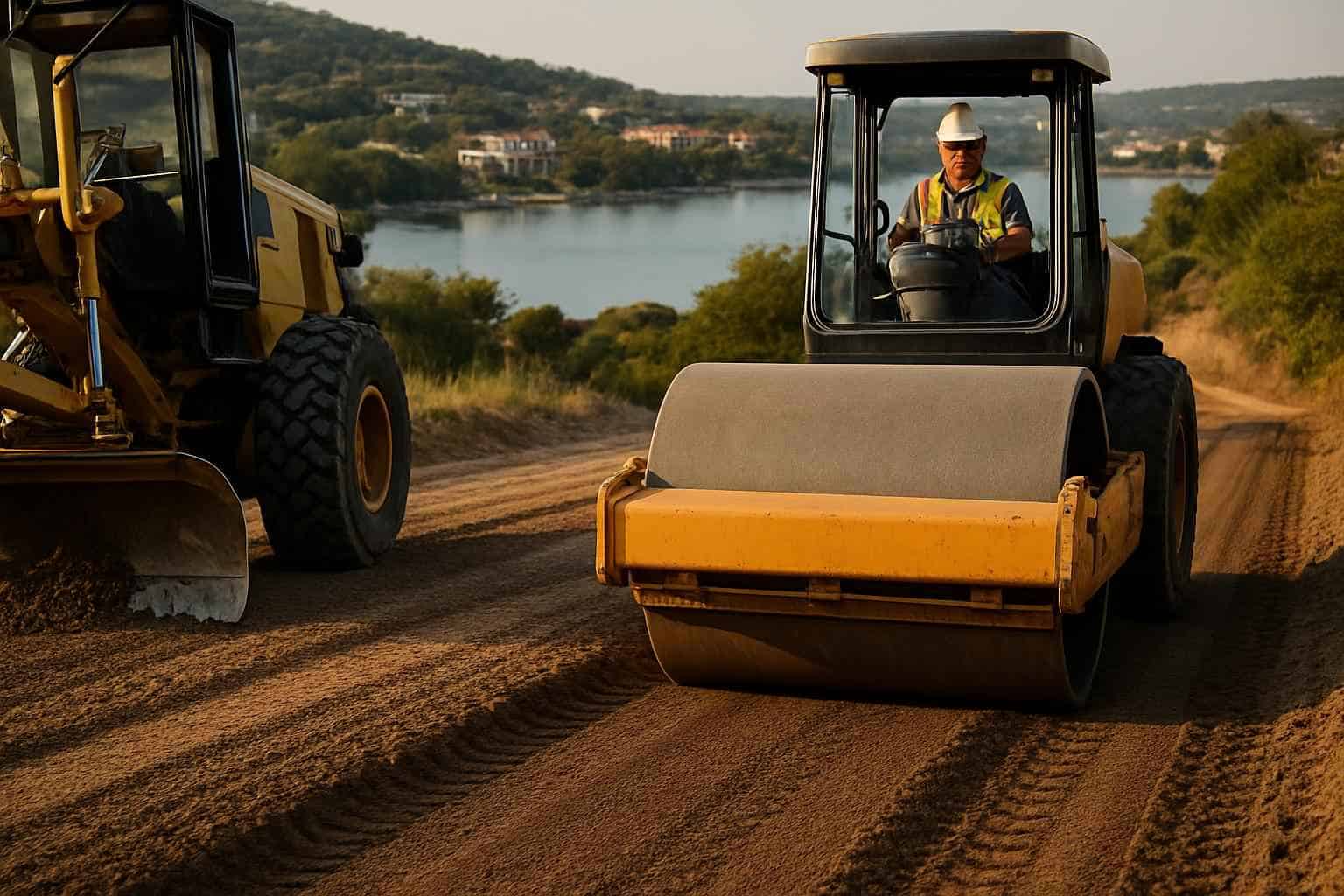 Road Grading and Compaction in Horseshoe Bay Texas