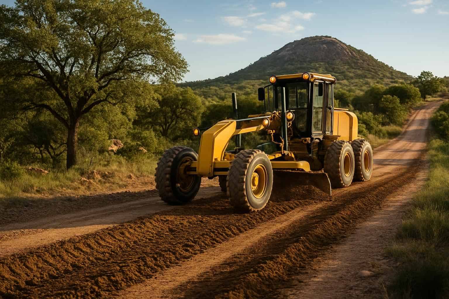 Road Maintenance Grading in Round Mountain Texas