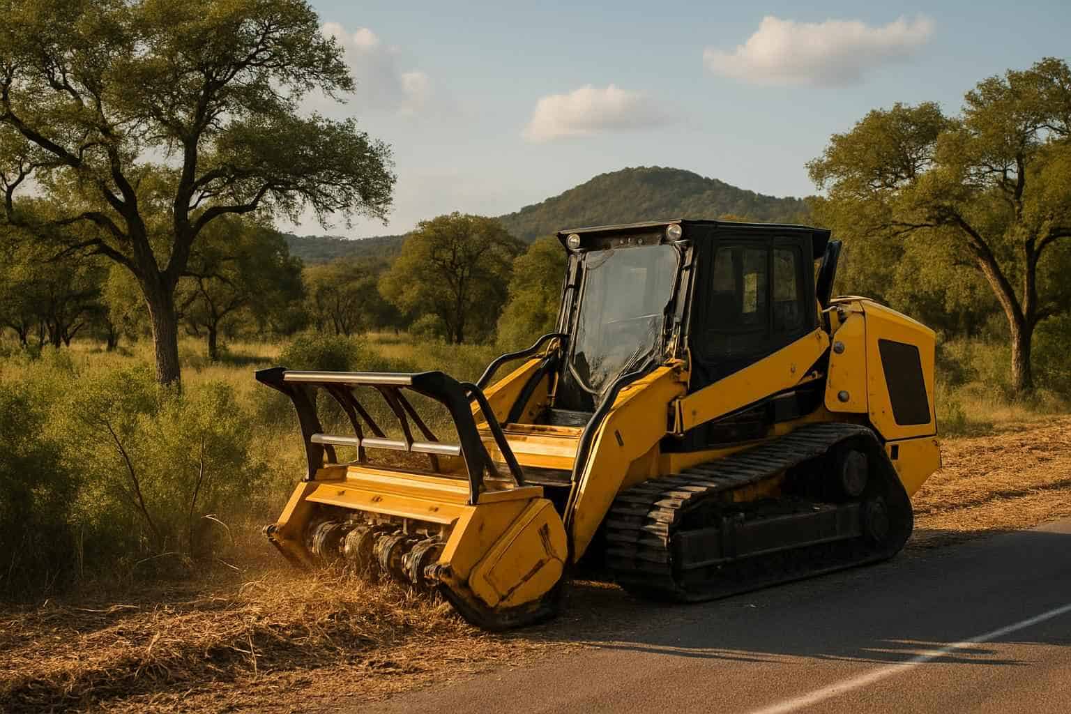 Roadside ROW Clearing in Round Mountain Texas