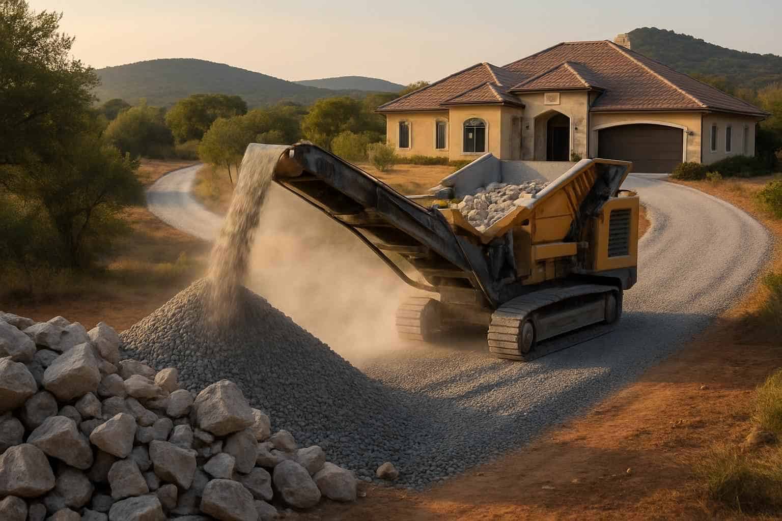 Rock Crushing for Driveways in Round Mountain Texas