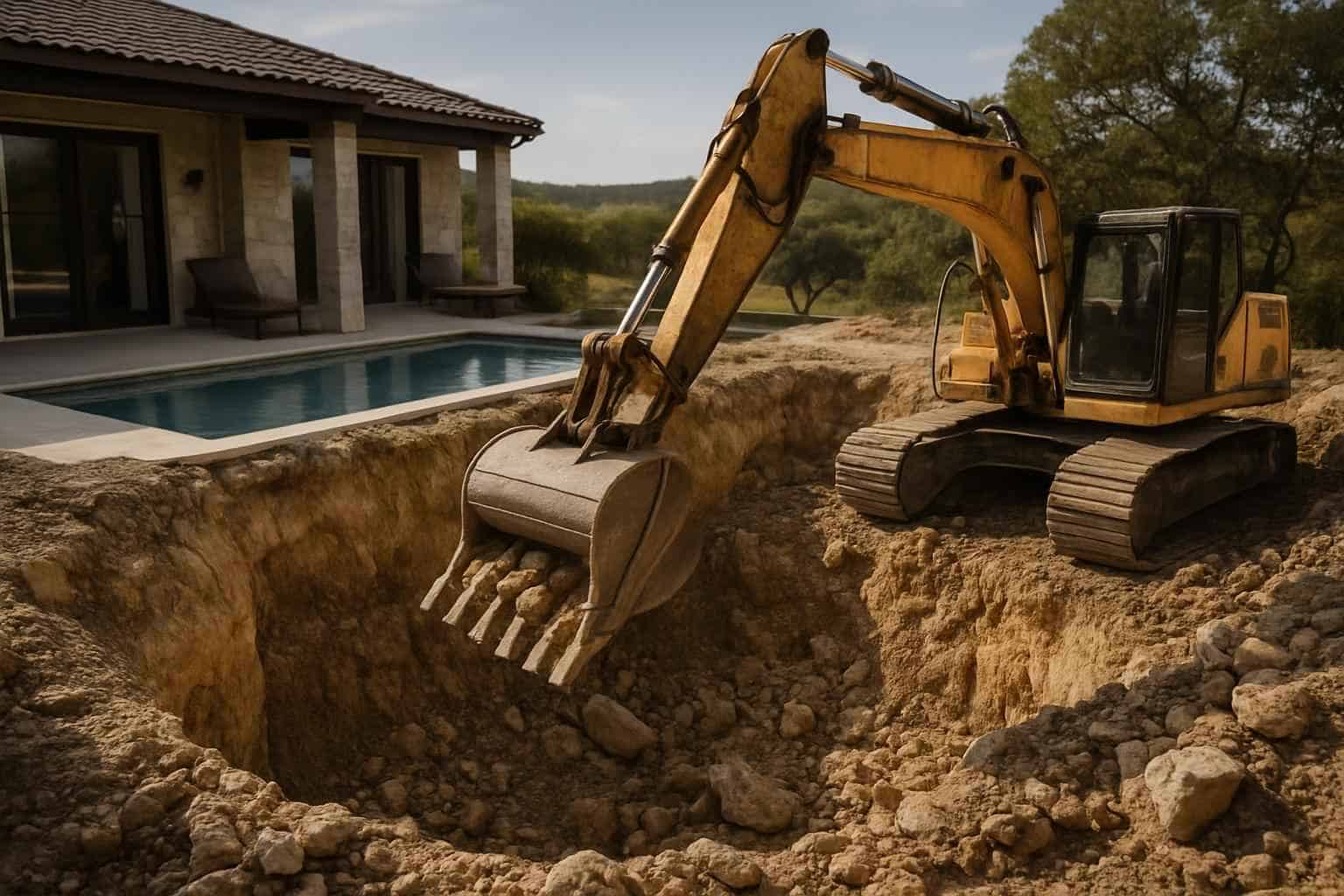Rock Excavation for Pools in Boerne Texas
