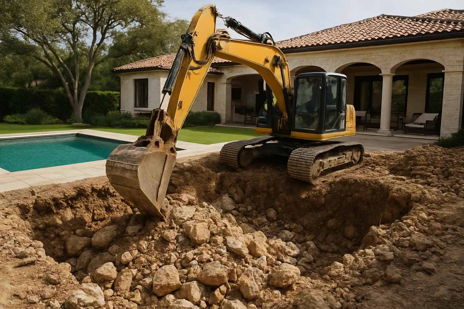 Rock Excavation for Pools in Cypress Mill Texas