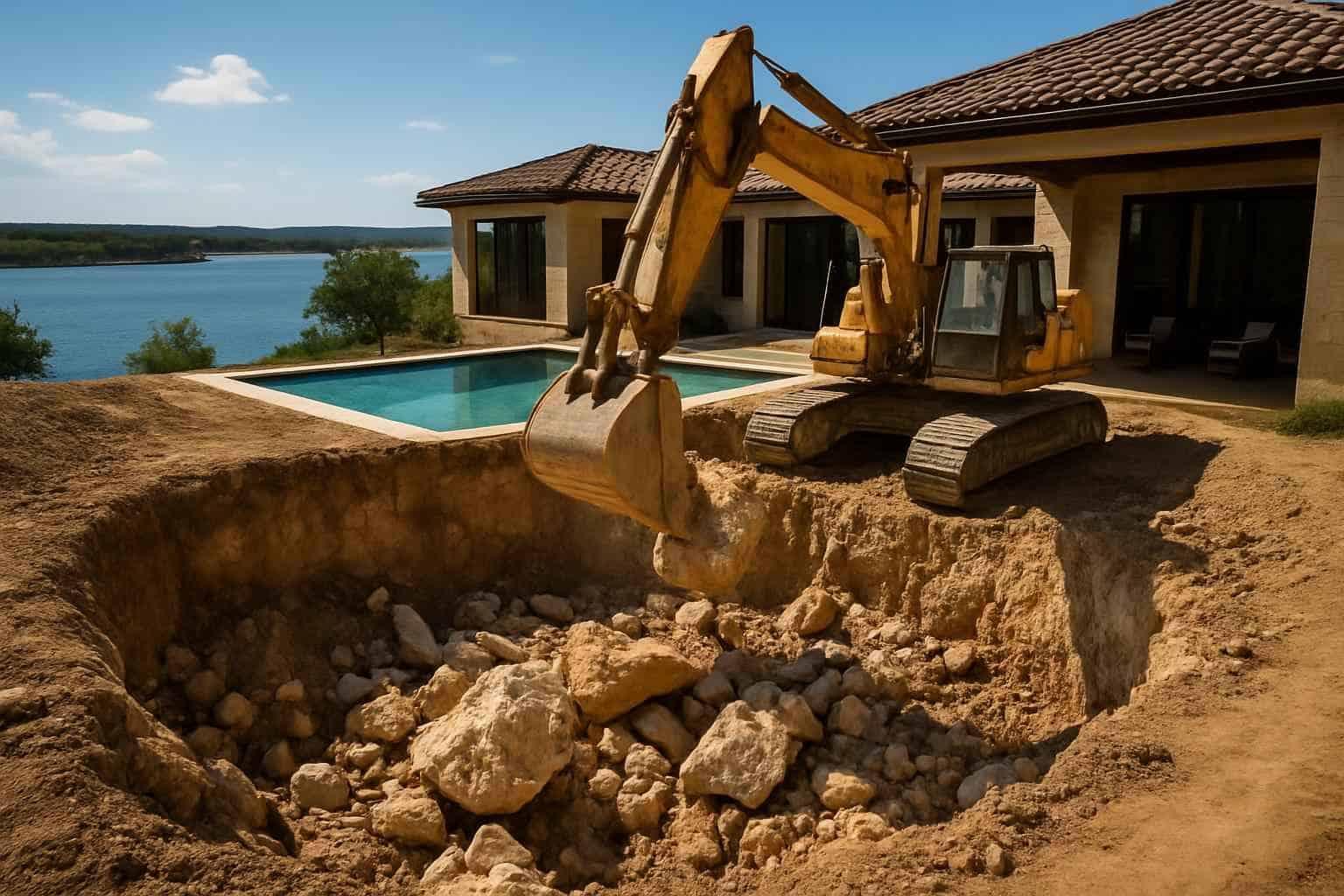 Rock Excavation for Pools in Horseshoe Bay Texas