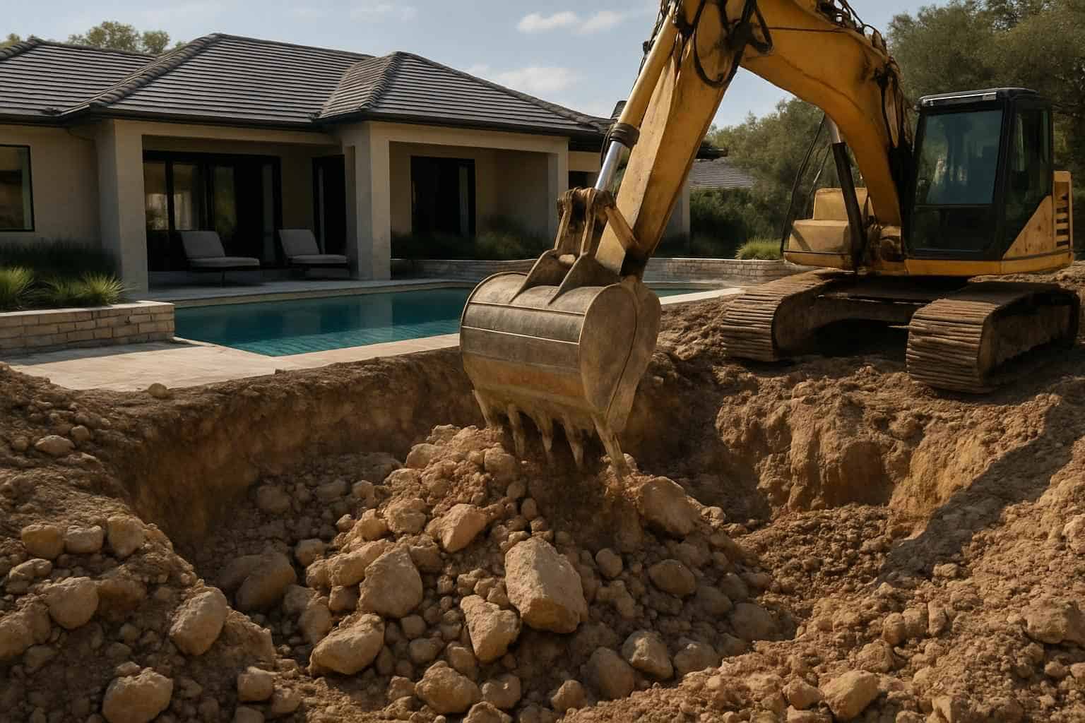 Rock Excavation for Pools in Kingsland Texas