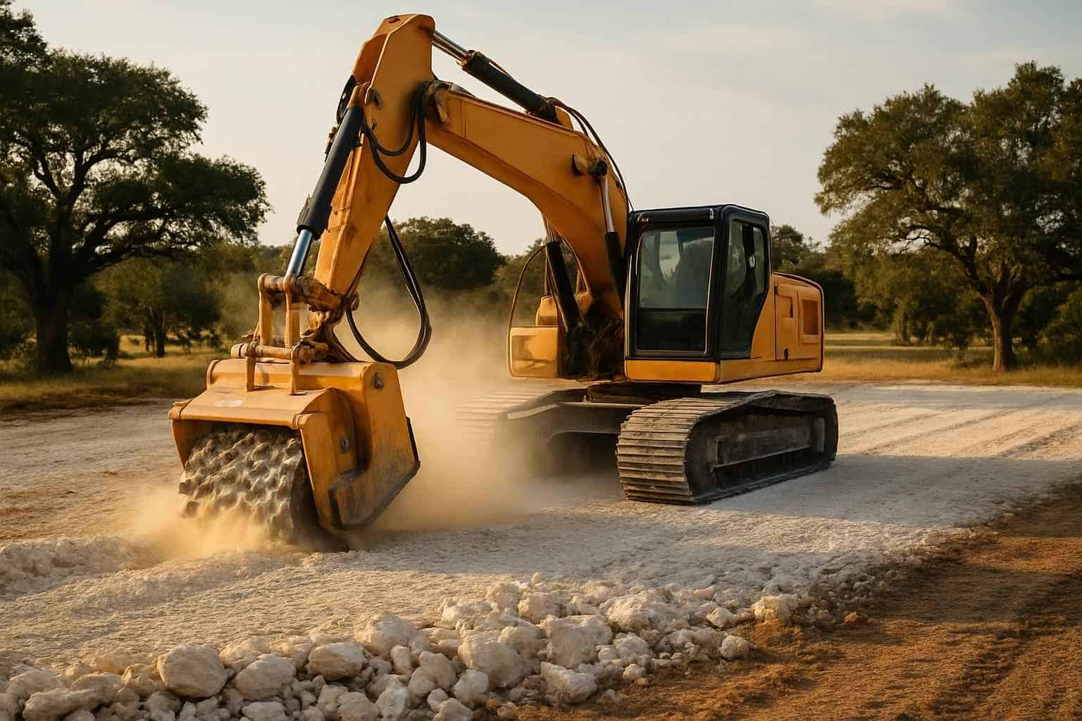 Rock Milling for Pads in Cypress Mill Texas