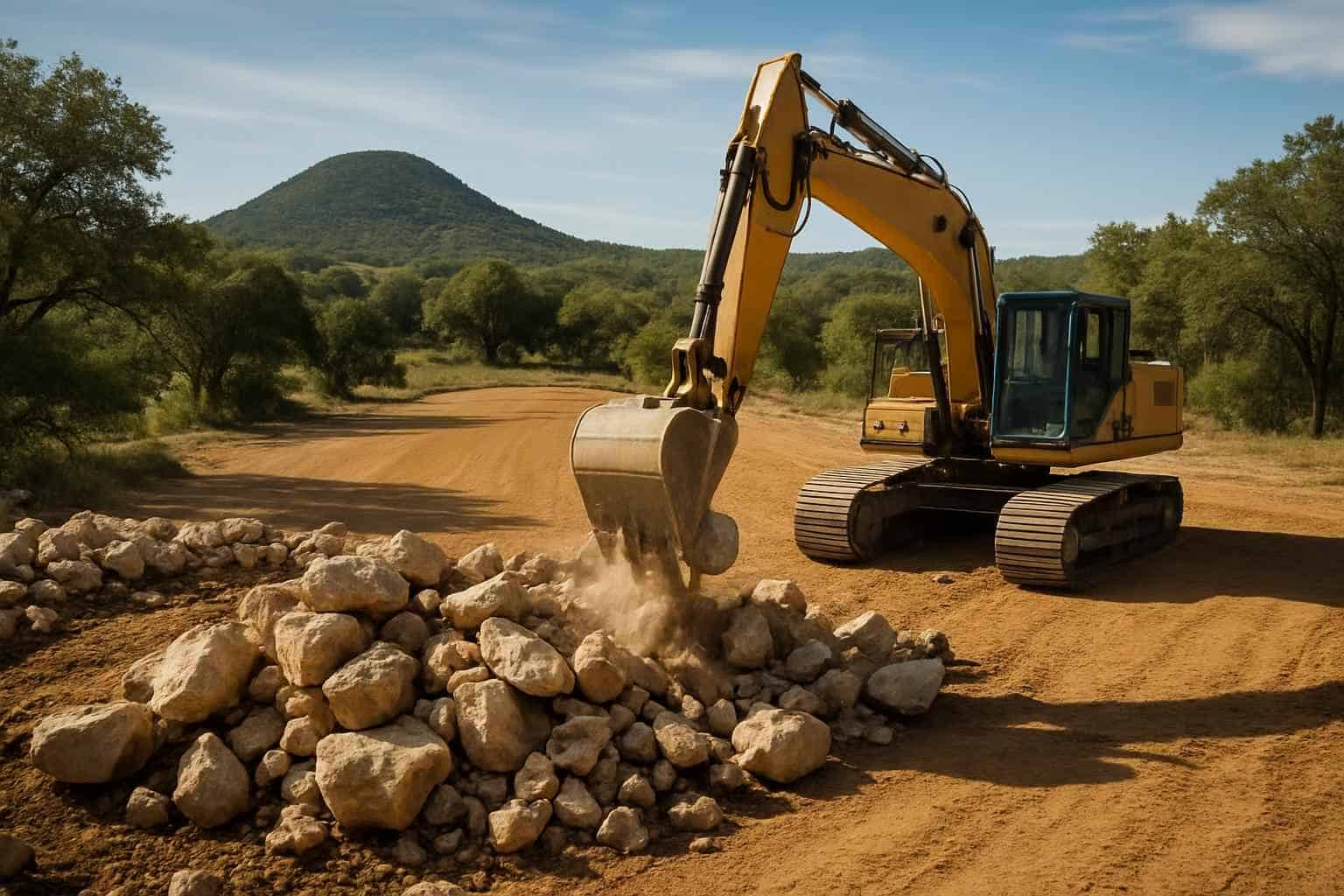 Rock Removal For Pads in Round Mountain Texas