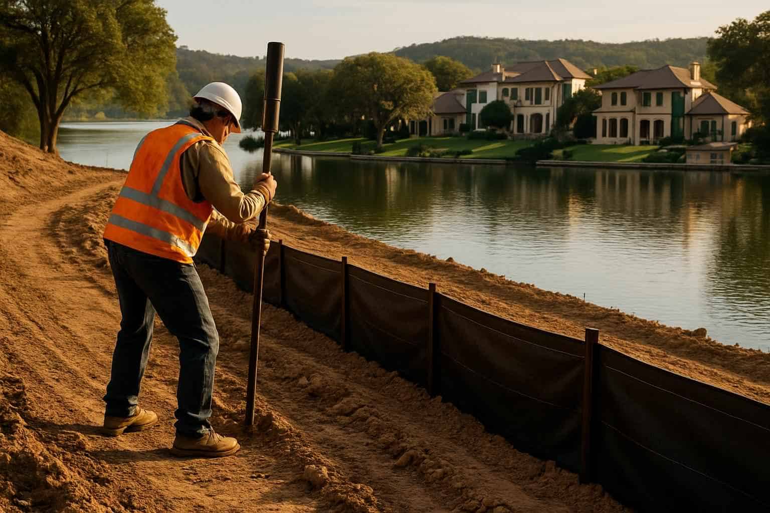 Silt Fence Installation In Horseshoe Bay Texas