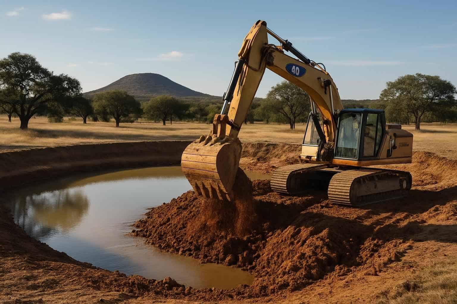 Stock Tank Excavation in Round Mountain Texas