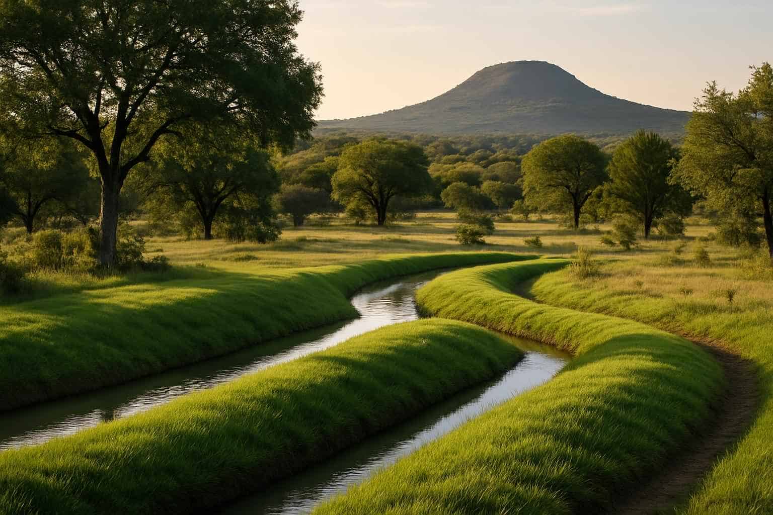 Swales and Berms in Round Mountain Texas