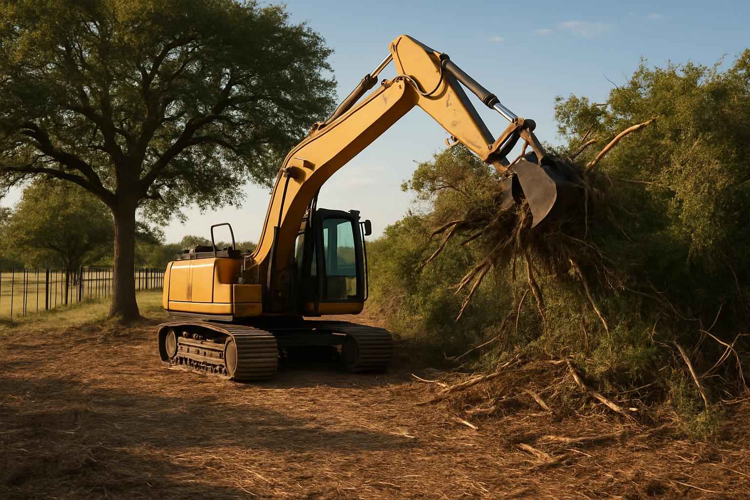 Tree and Brush Fence Clearing in Kingsland Texas
