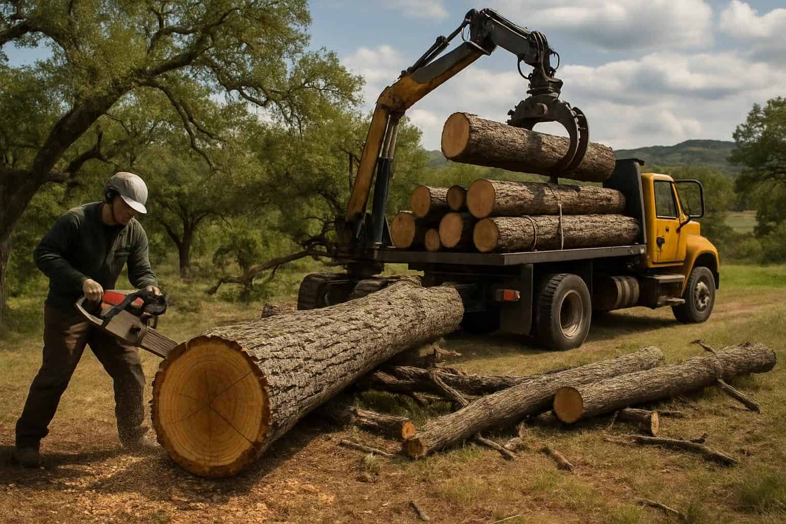 Tree Felling and Hauling in Round Mountain Texas