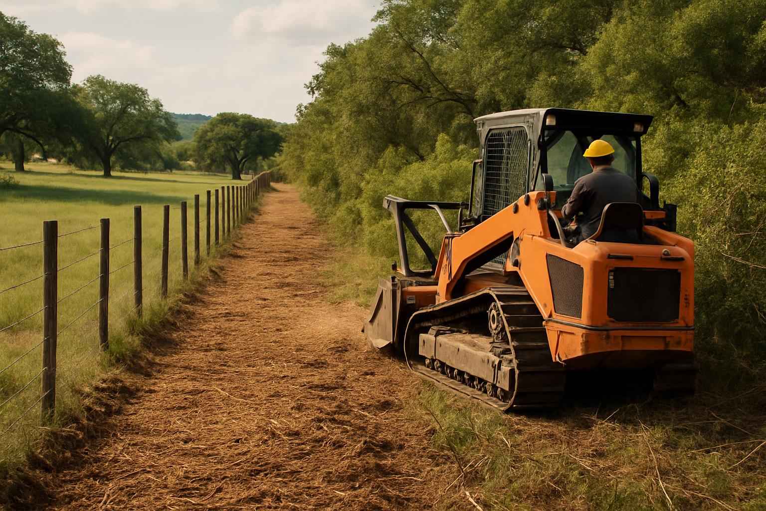 Underbrush Fence Clearing in Cypress Mill Texas