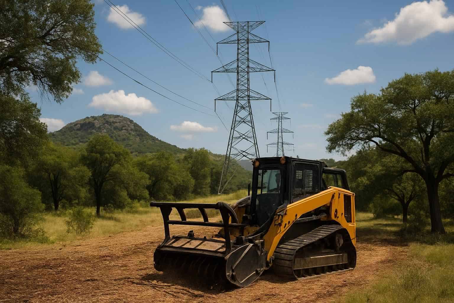 Utility ROW Clearing in Round Mountain Texas