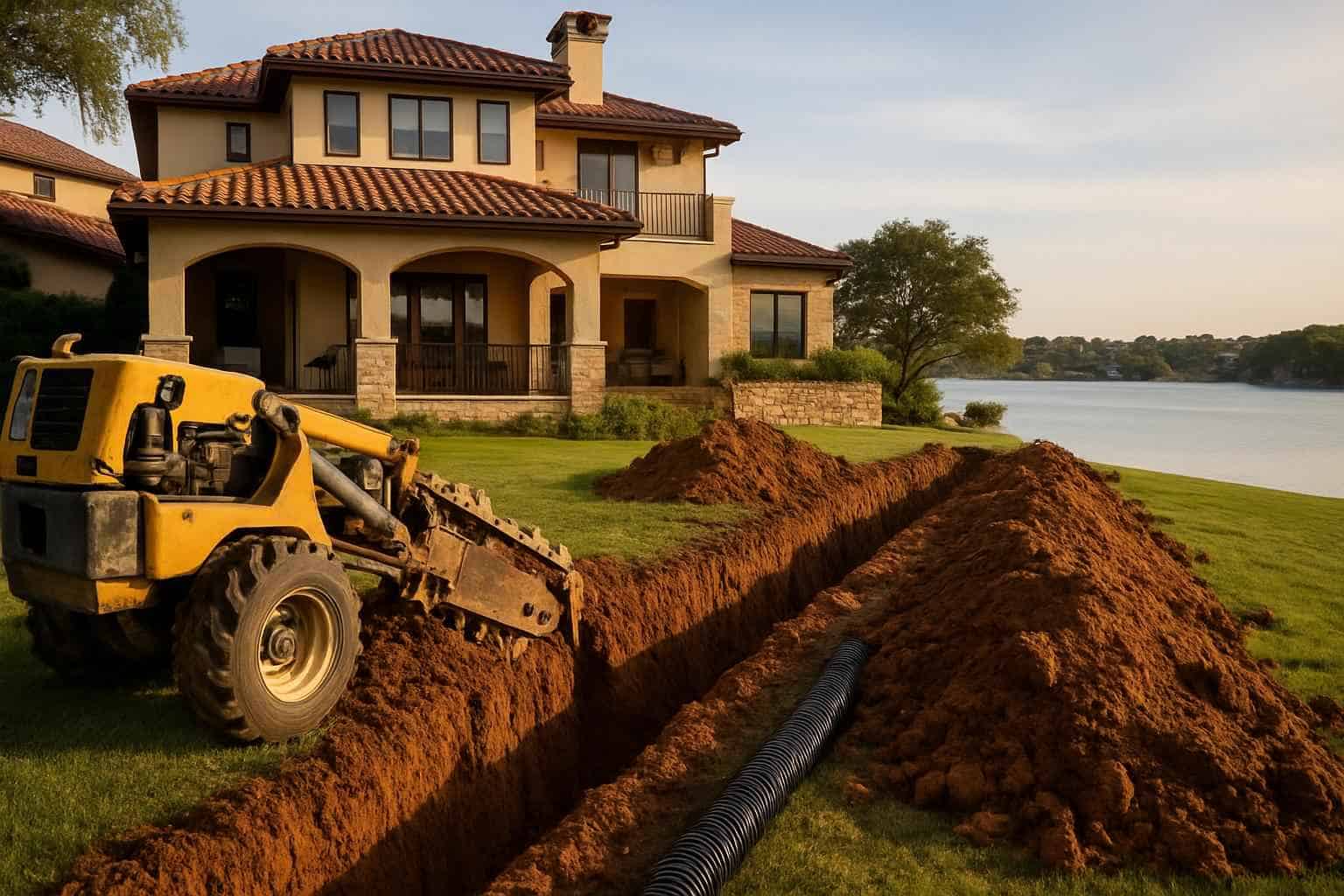 Utility Trenching in Horseshoe Bay Texas