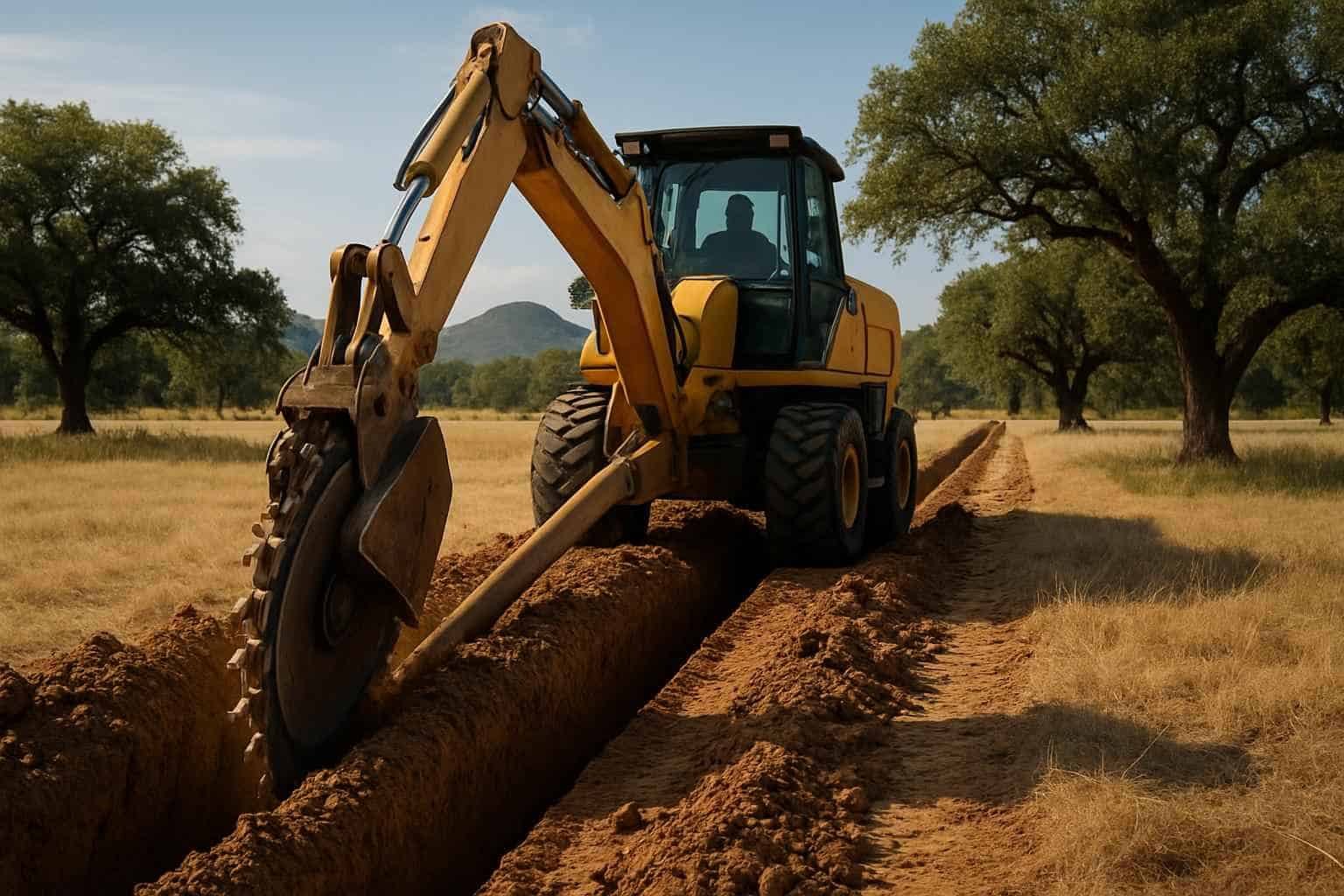 Utility Trenching in Round Mountain Texas