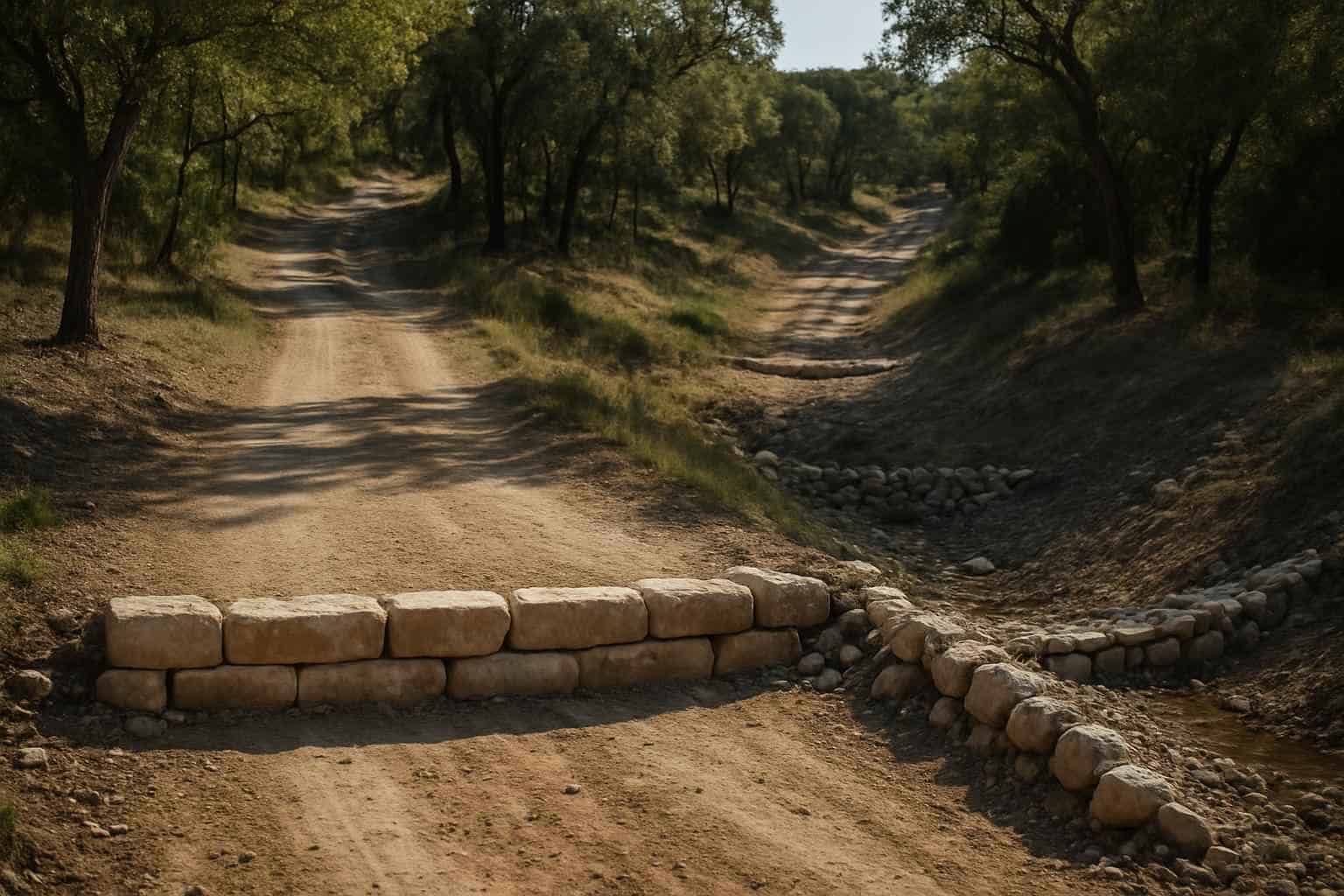 Water Bars and Check Dams in Boerne Texas
