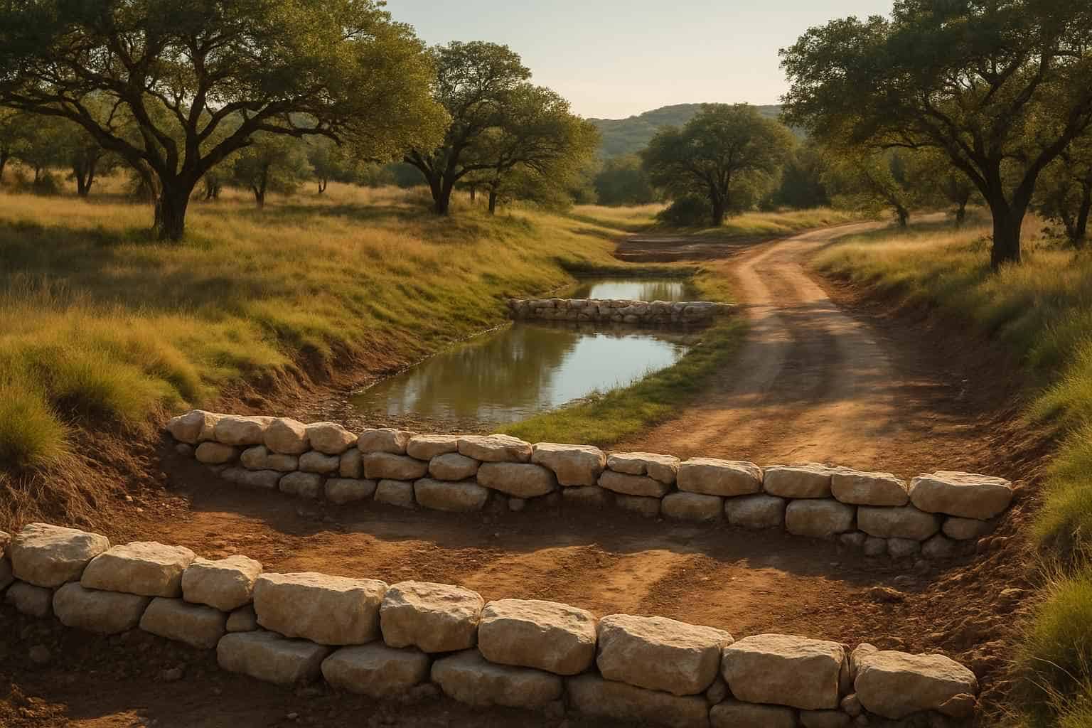 Water Bars and Check Dams in Cypress Mill Texas