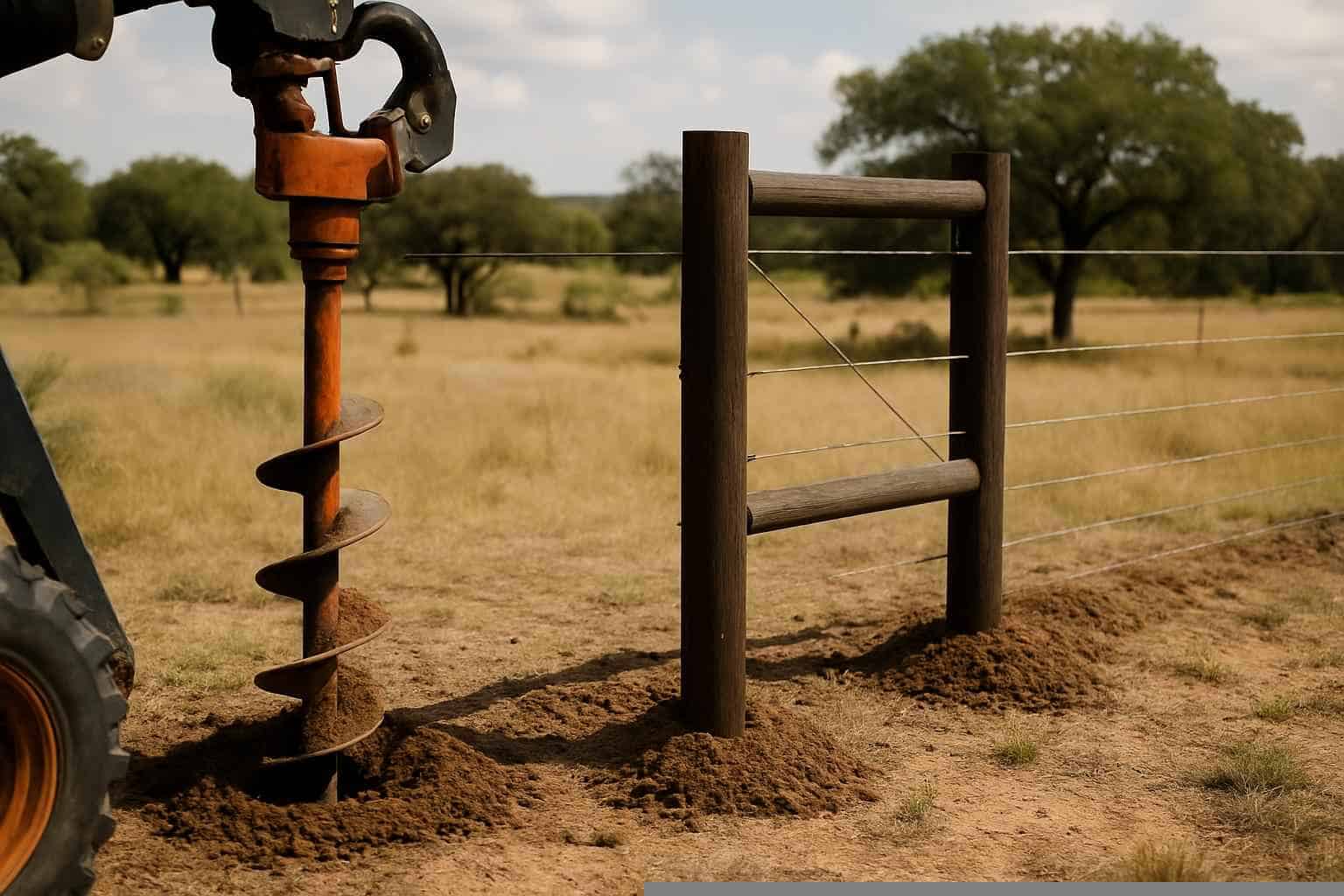 Fencing Services In Mason Texas 5 Auger Holes And H Braces in Mason Texas