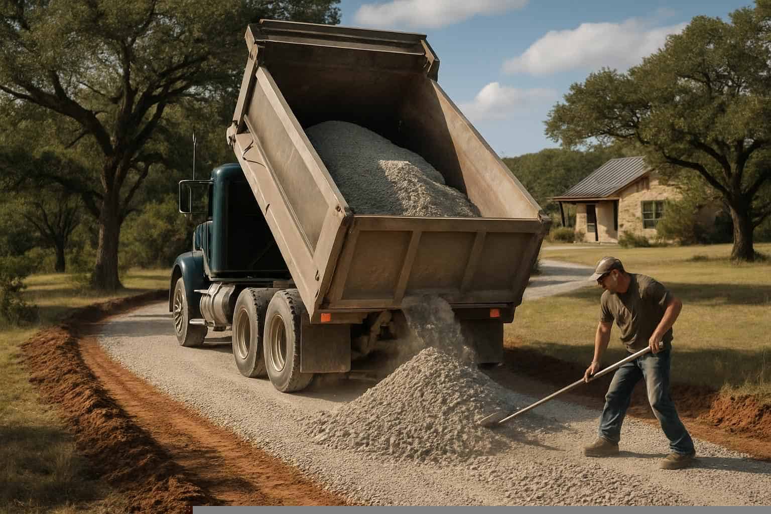 House Pad Construction In Pipe Creek Texas 6 Base Delivery and Spread in Pipe Creek Texas